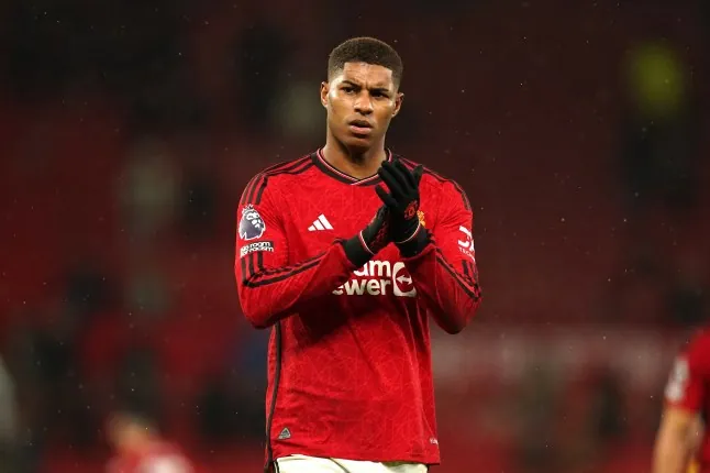 File photo dated 09-12-2023 of Manchester United's Marcus Rashford applauds the fans. Premier League Transfers In & Outs: Aston Villa: Ins: Marcus Rashford (Manchester United, loan). Issue date: Tuesday February 4, 2025. PA Photo. See PA story SOCCER Transfers Premier League. Photo credit should read Martin Rickett/PA Wire.