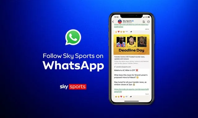 Follow Sky Sports on WhatsApp